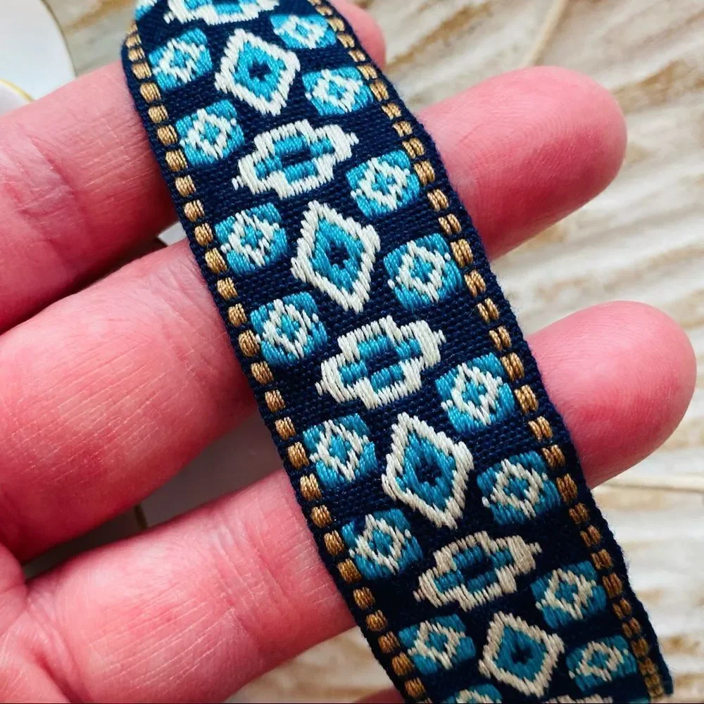 Boho Embroidered Mayan Style Adjustable Friendship Bracelet NWT
